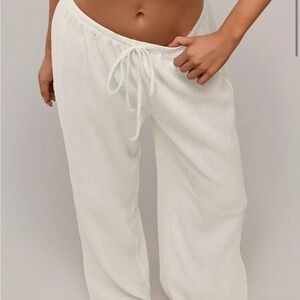 Forever 21 Cream Ribbed Lounge Pants